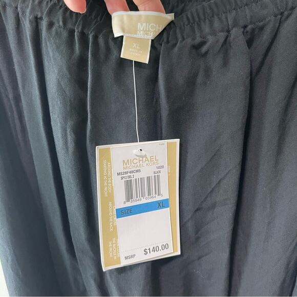 Michael Michael Kors Strapless Double Slit Maxi Dress with Rope Belt Black XL - Picture 6 of 8